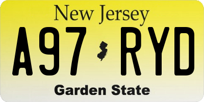 NJ license plate A97RYD