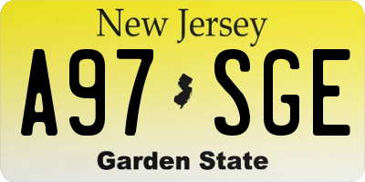 NJ license plate A97SGE