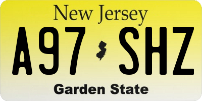 NJ license plate A97SHZ