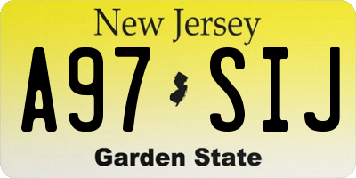 NJ license plate A97SIJ