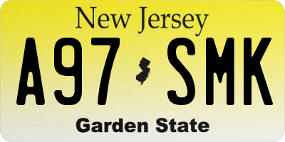 NJ license plate A97SMK