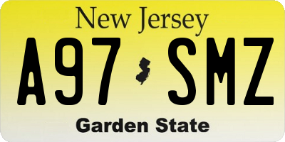 NJ license plate A97SMZ