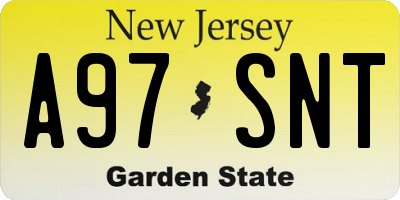 NJ license plate A97SNT