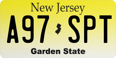 NJ license plate A97SPT