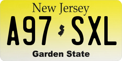 NJ license plate A97SXL
