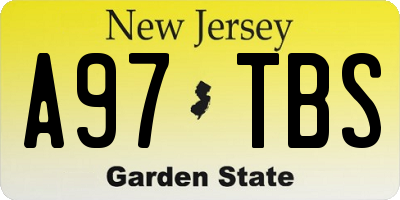 NJ license plate A97TBS