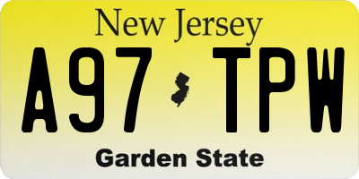 NJ license plate A97TPW