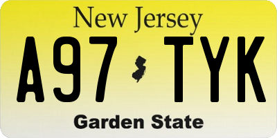 NJ license plate A97TYK