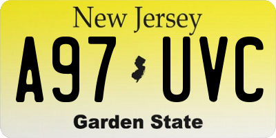 NJ license plate A97UVC