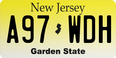 NJ license plate A97WDH