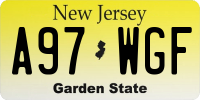 NJ license plate A97WGF