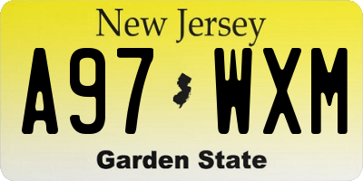 NJ license plate A97WXM