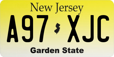 NJ license plate A97XJC