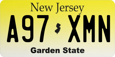 NJ license plate A97XMN