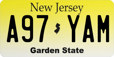 NJ license plate A97YAM