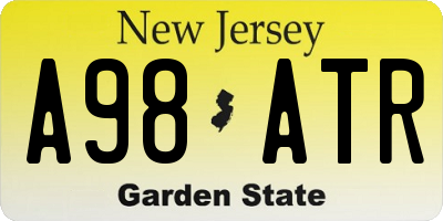 NJ license plate A98ATR