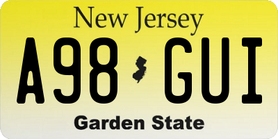 NJ license plate A98GUI