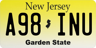 NJ license plate A98INU