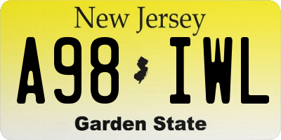 NJ license plate A98IWL