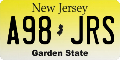 NJ license plate A98JRS