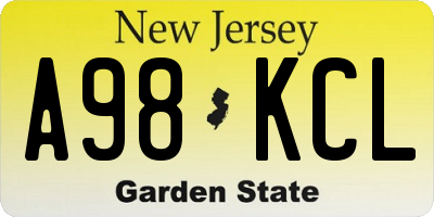NJ license plate A98KCL