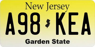 NJ license plate A98KEA