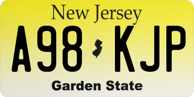 NJ license plate A98KJP