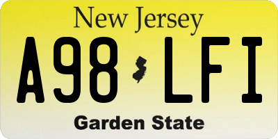 NJ license plate A98LFI