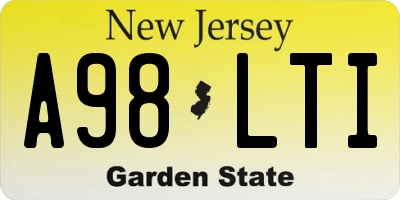 NJ license plate A98LTI
