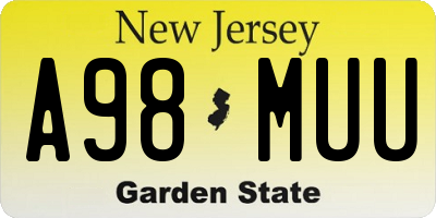 NJ license plate A98MUU