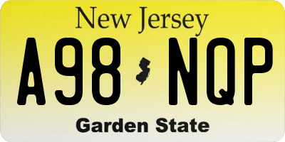 NJ license plate A98NQP