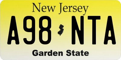 NJ license plate A98NTA