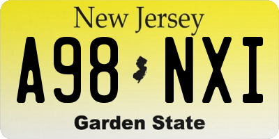 NJ license plate A98NXI
