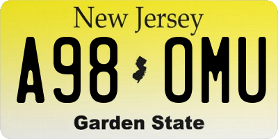 NJ license plate A98OMU