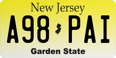 NJ license plate A98PAI