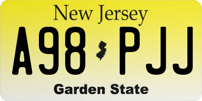 NJ license plate A98PJJ