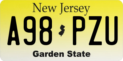 NJ license plate A98PZU