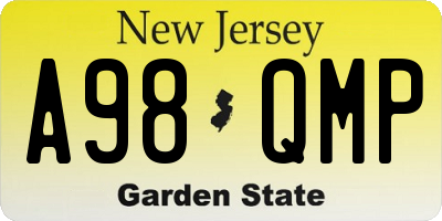 NJ license plate A98QMP