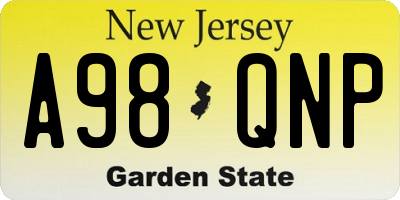 NJ license plate A98QNP