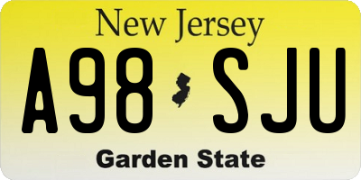 NJ license plate A98SJU