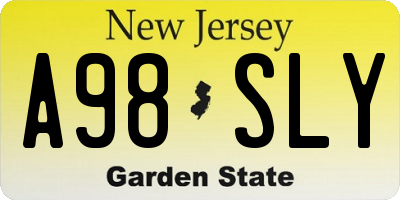 NJ license plate A98SLY