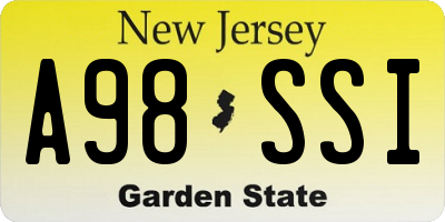 NJ license plate A98SSI