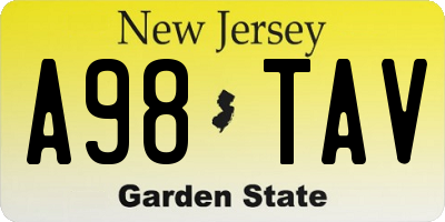 NJ license plate A98TAV