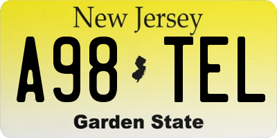 NJ license plate A98TEL