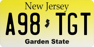 NJ license plate A98TGT
