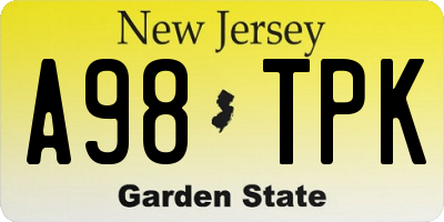 NJ license plate A98TPK