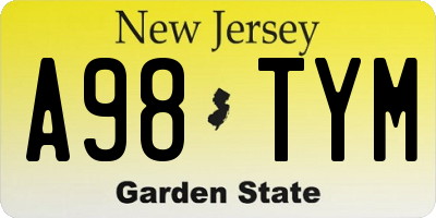 NJ license plate A98TYM