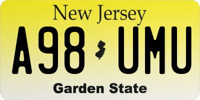 NJ license plate A98UMU