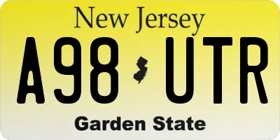 NJ license plate A98UTR