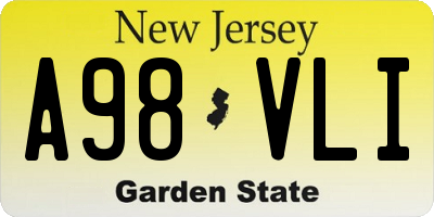 NJ license plate A98VLI